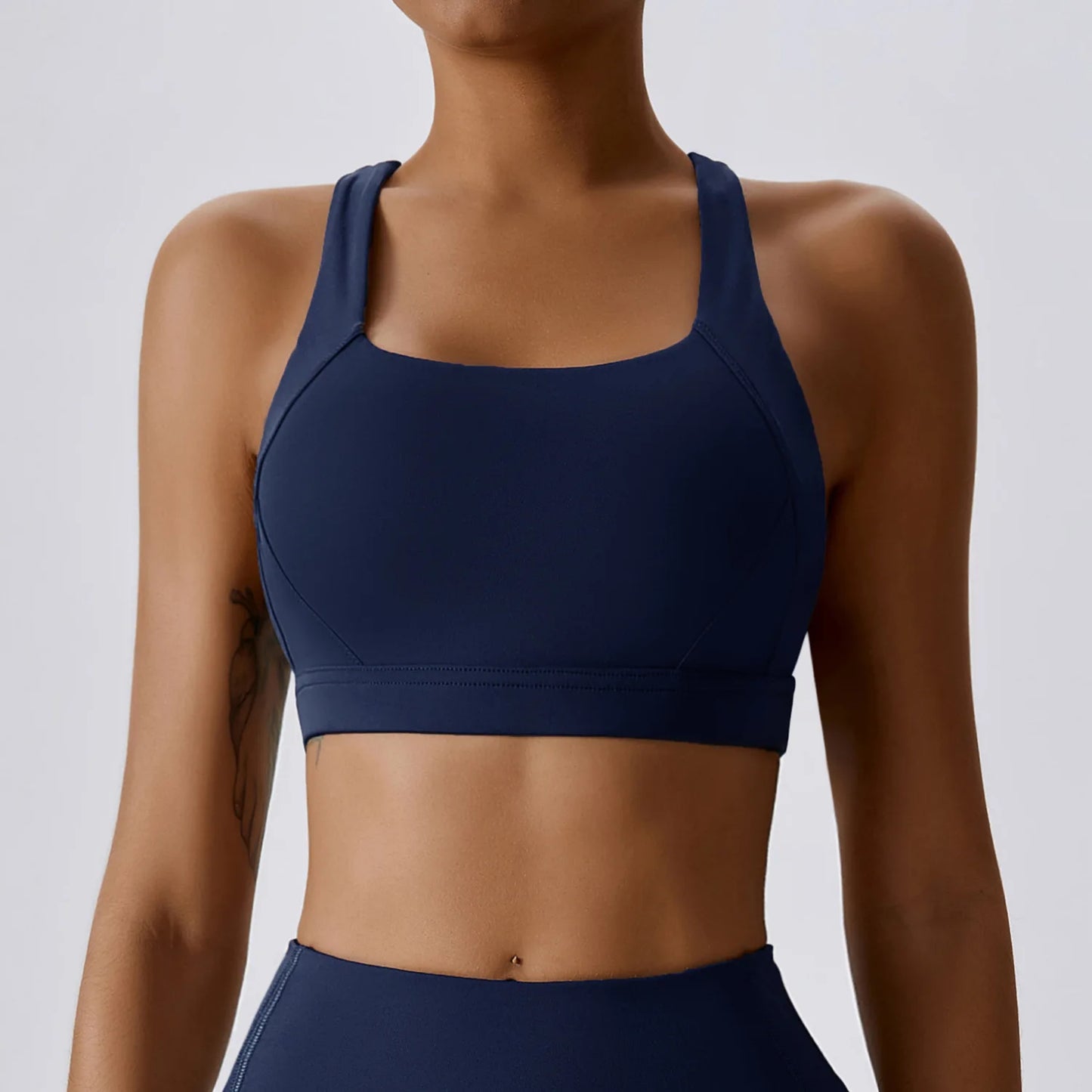 Cross Back Sports Bra – High Support Shockproof Yoga & Gym Crop Top (Multi Colors)
