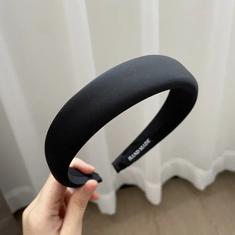 Thick Sponge Satin Headband – Fashionable Soft Padded Hair Hoop for Women