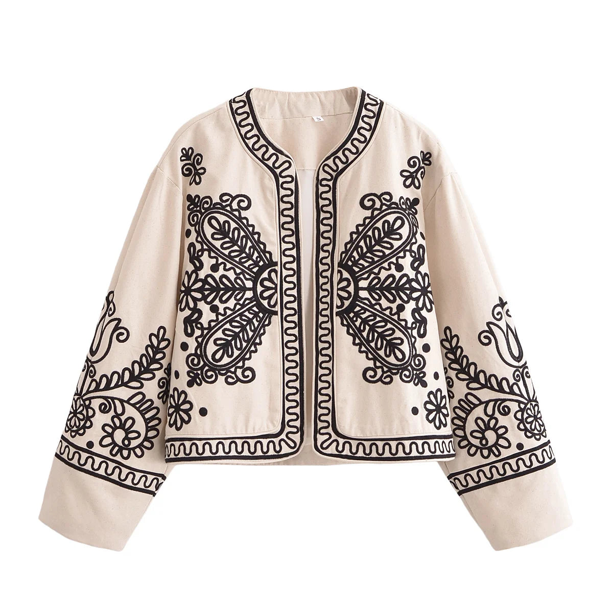 TRAFZA Embroidered Short Jacket