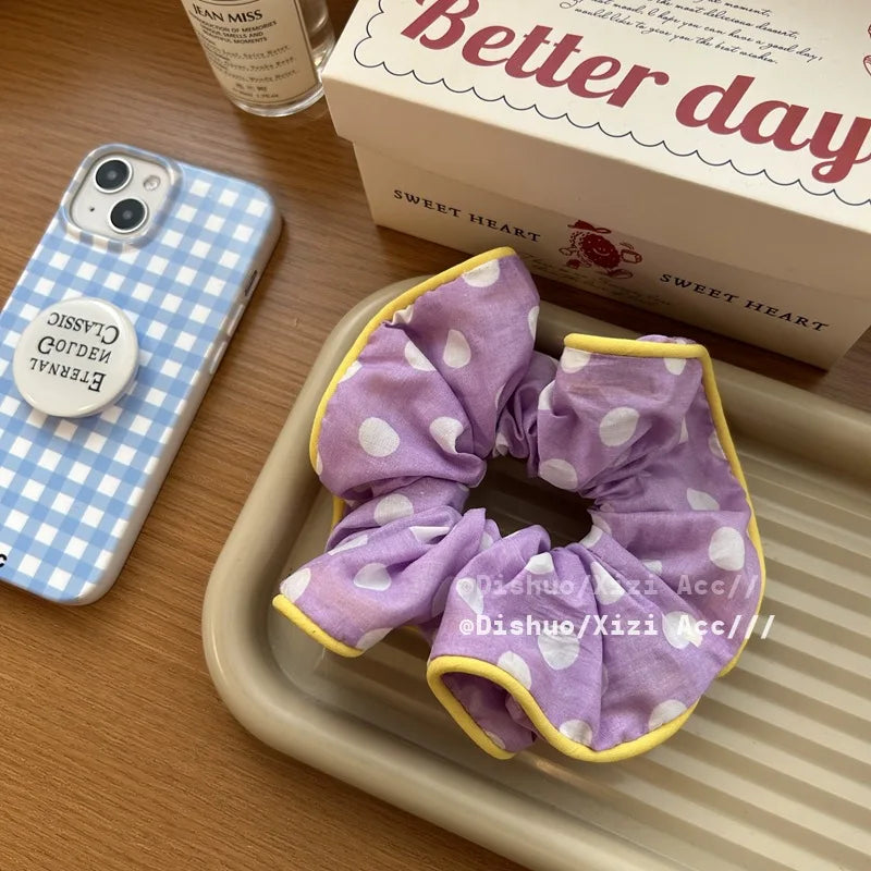 Large Korean Style Scrunchie – Candy Color Hair Tie for Bun or Ponytail