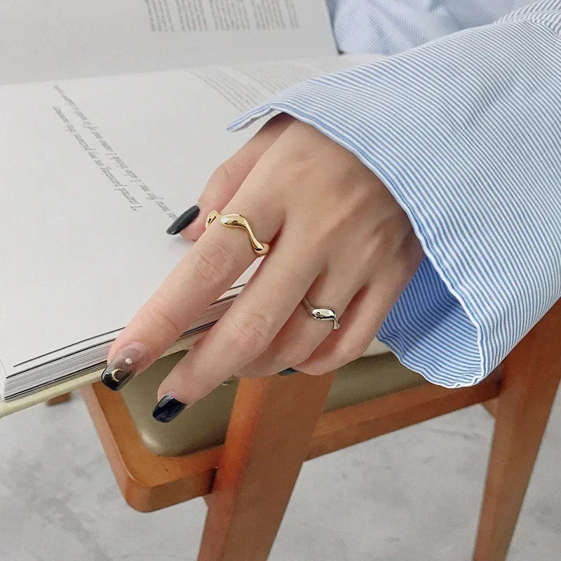Adjustable Minimalist Wave Rings – Multiple Designs