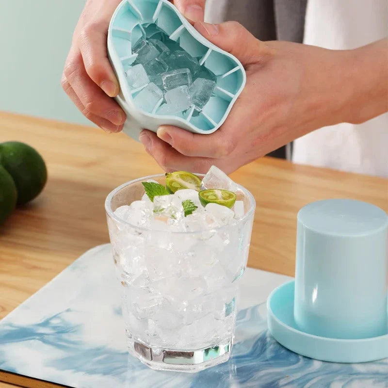 Silicone Ice Cube Maker Bucket – 2-in-1