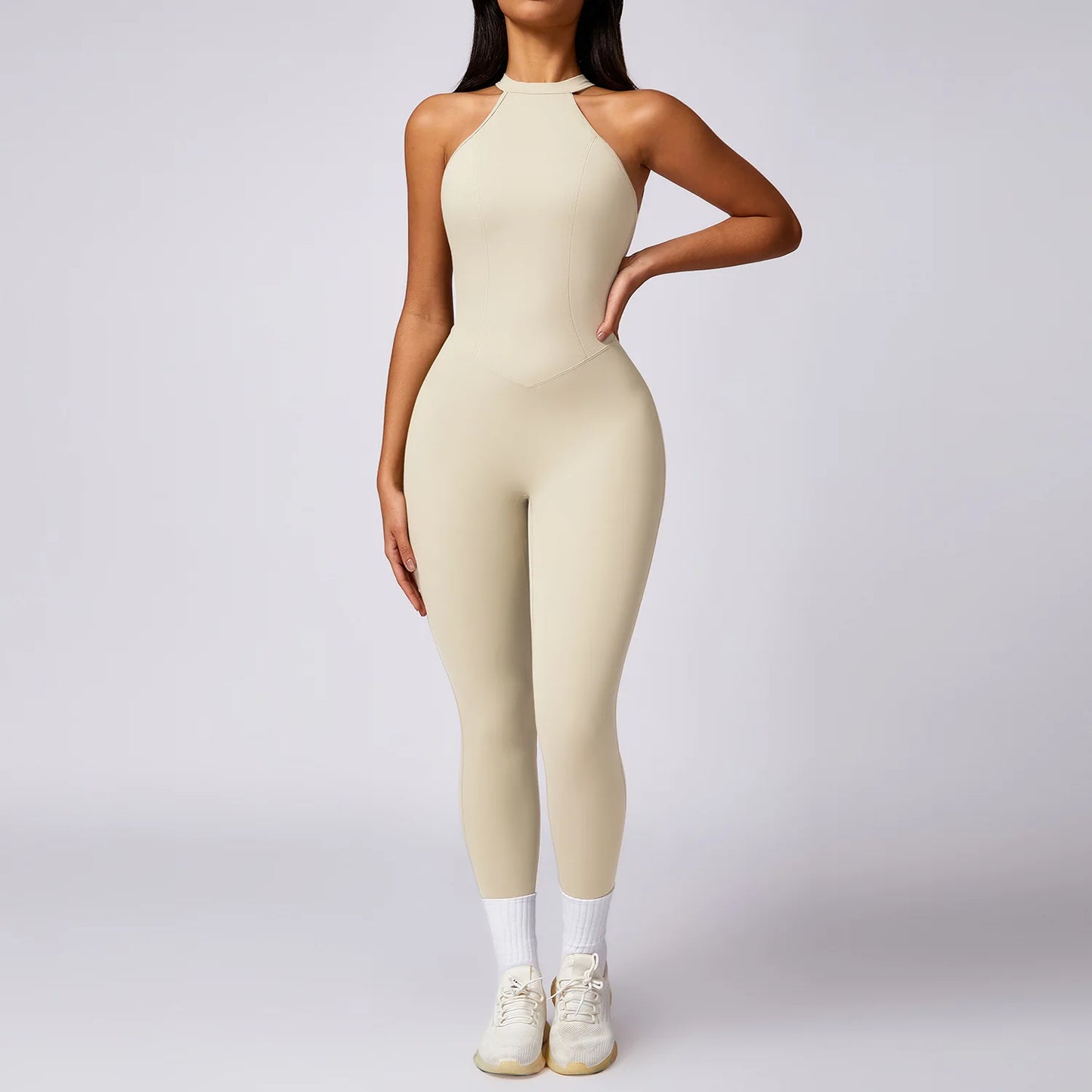 Women’s Scrunch Butt Gym Jumpsuit – High Stretch Yoga Romper for Training & Workout