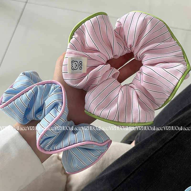 Large Korean Style Scrunchie – Candy Color Hair Tie for Bun or Ponytail