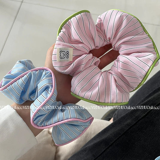 Large Korean Style Scrunchie – Candy Color Hair Tie for Bun or Ponytail