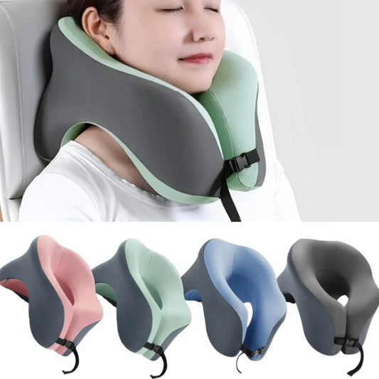 U-Shaped Memory Foam Travel Neck Pillow – Ergonomic Support for Plane, Car & Office