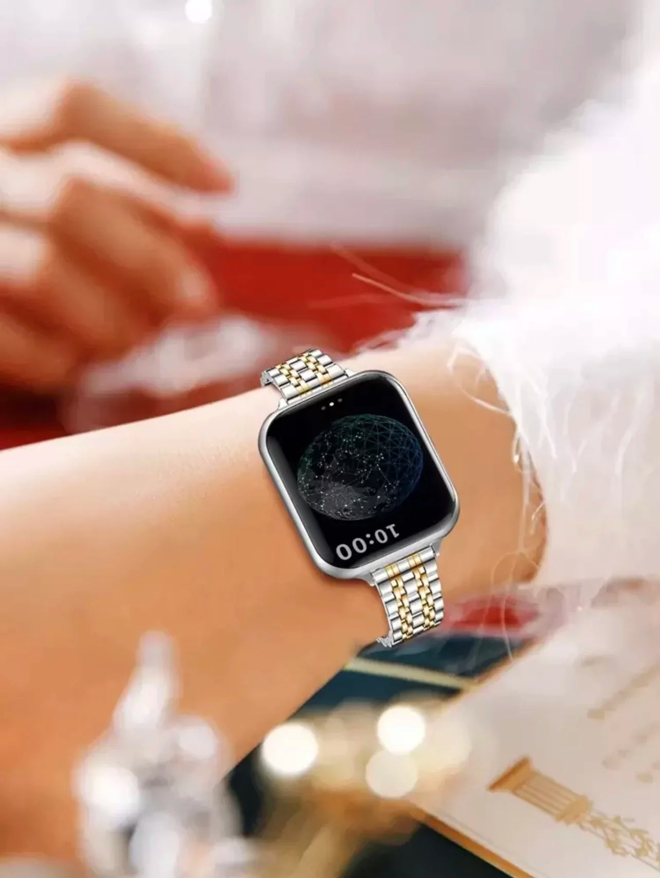 Luxury Two-Tone Stainless Steel Apple Watch Band – Silver & Gold Link Bracelet