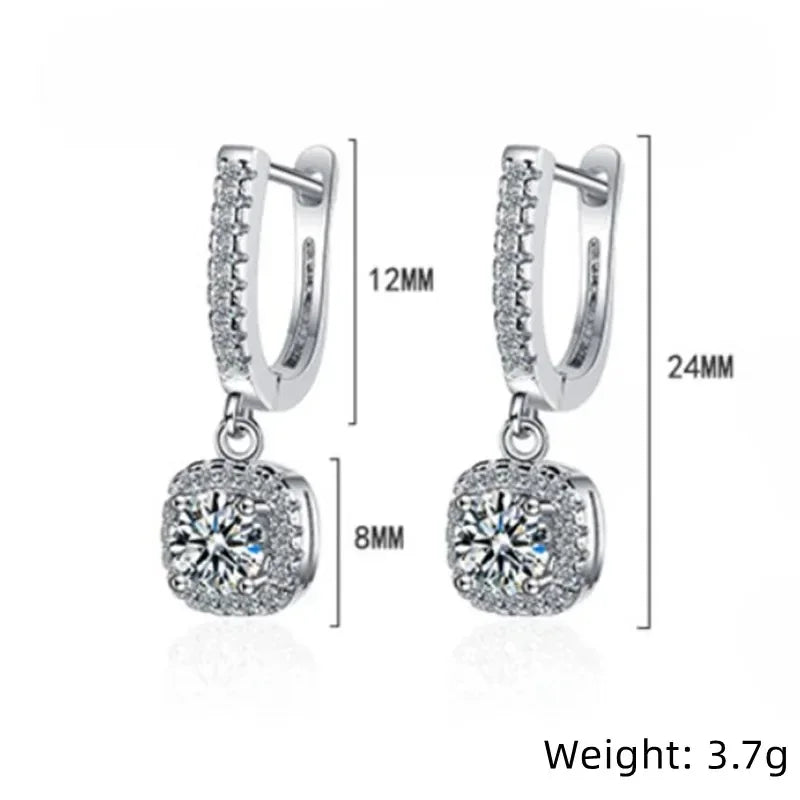 Elegant 2CT Moissanite Hoop Earrings – Silver or Gold Plated