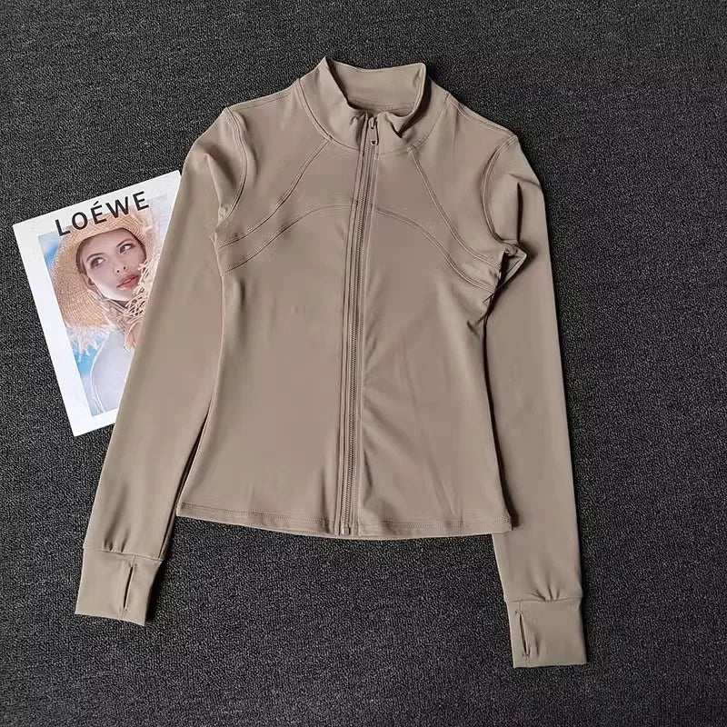 Women’s Quick-Drying Sports Jacket – Long Sleeve Fitness Training Top