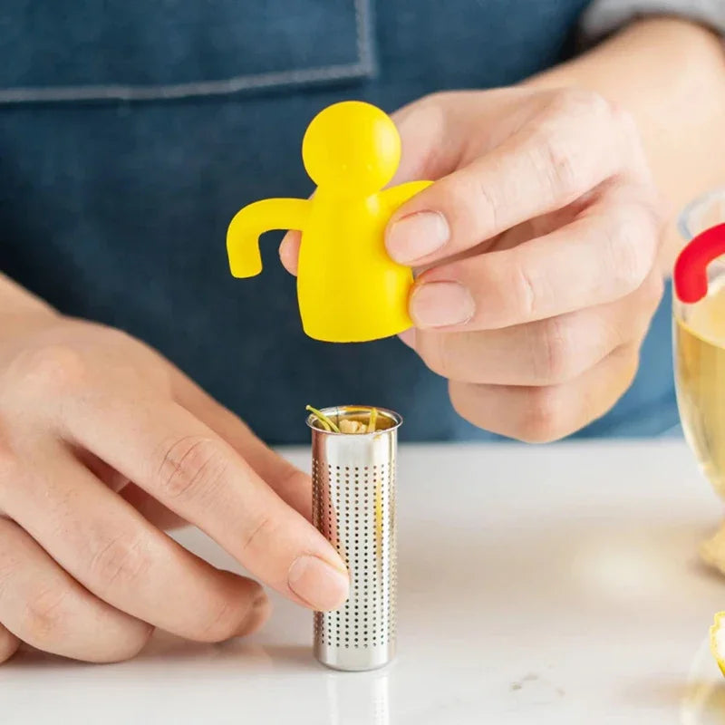 Funny Human-Shaped Tea Infuser – Silicone & Stainless Steel