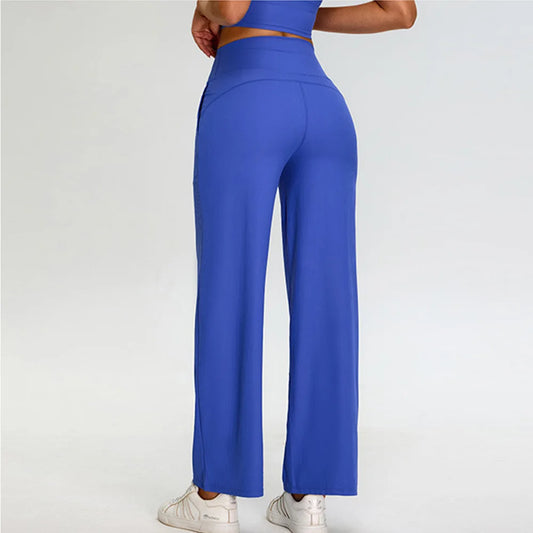 Ribbed High-Waist Straight-Leg Yoga Pants