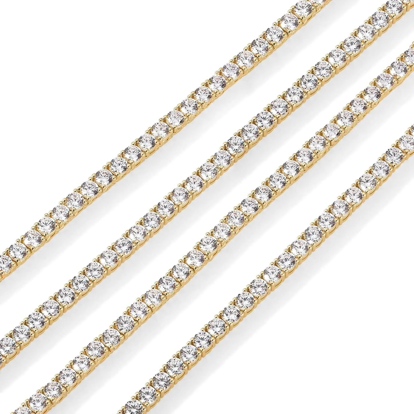 4mm Tennis Chain Necklace – Gold & Silver