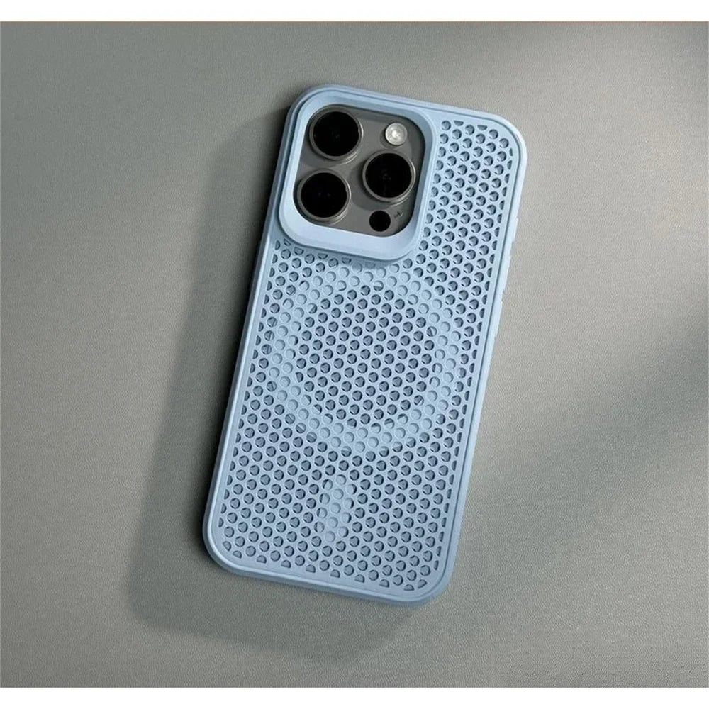 Luxury Matte Heat Dissipation Hole Magsafe Case for iPhone 12 to iPhone 16 Pro Max – Magnetic Wireless Charging PC Hard Cover