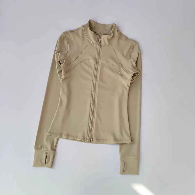 Women’s Quick-Drying Sports Jacket – Long Sleeve Fitness Training Top