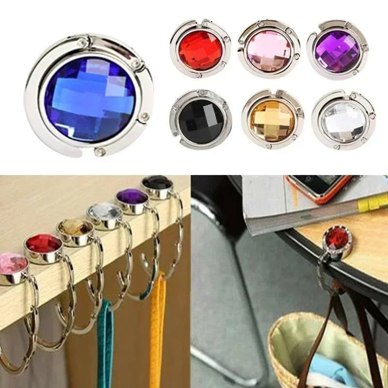 Foldable Crystal Bag Hook for Table