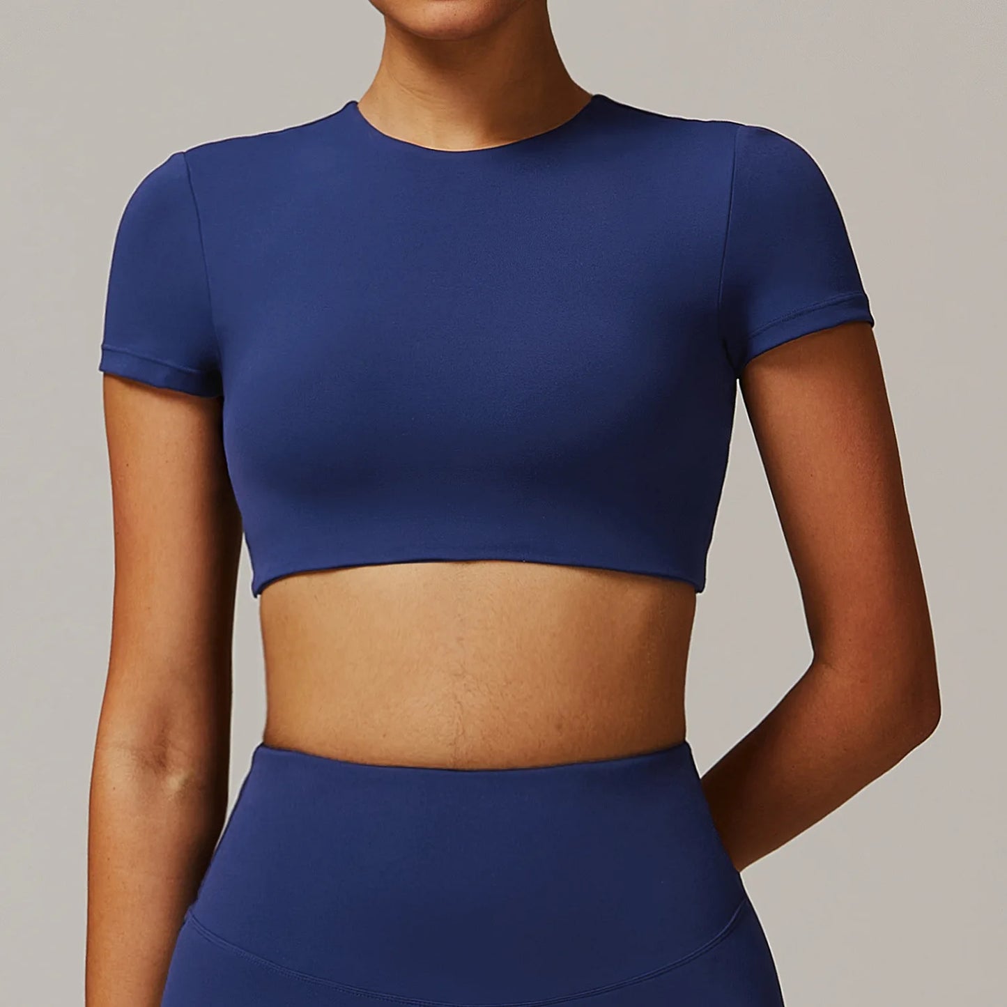 Women’s Backless Short Sleeve Yoga Top – Quick Dry Push-Up Gym T-Shirt