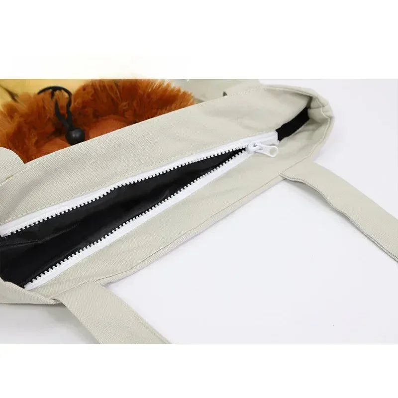 Lion-Shaped Cat Shoulder Bag – Pet Carrier for Small Cats & Dogs