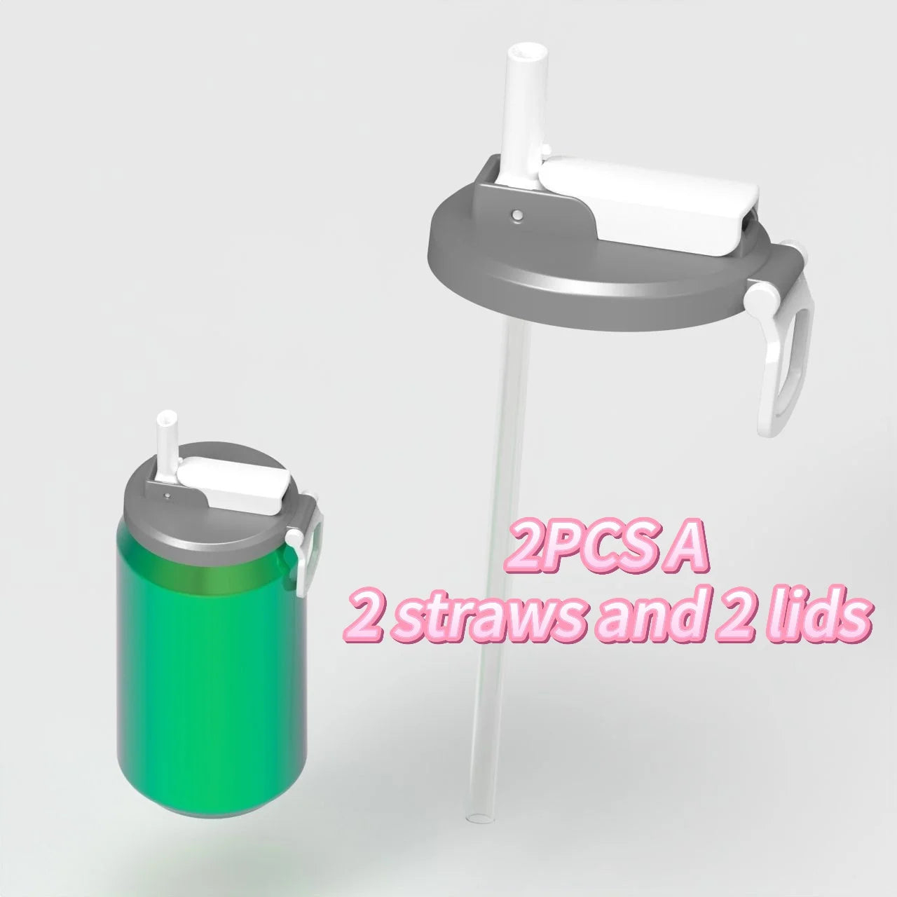 Reusable Soda Can Straw Lid – Leak-proof Cover with Built-in Straw