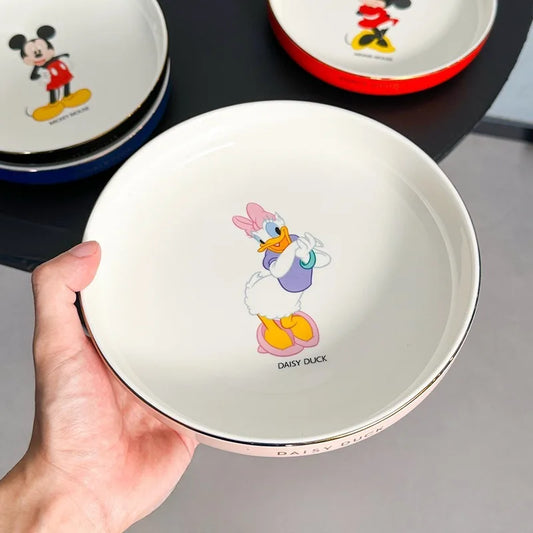 Disney Mickey Minnie Donald Ceramic Dinner Plate – High-Quality Cartoon Tableware