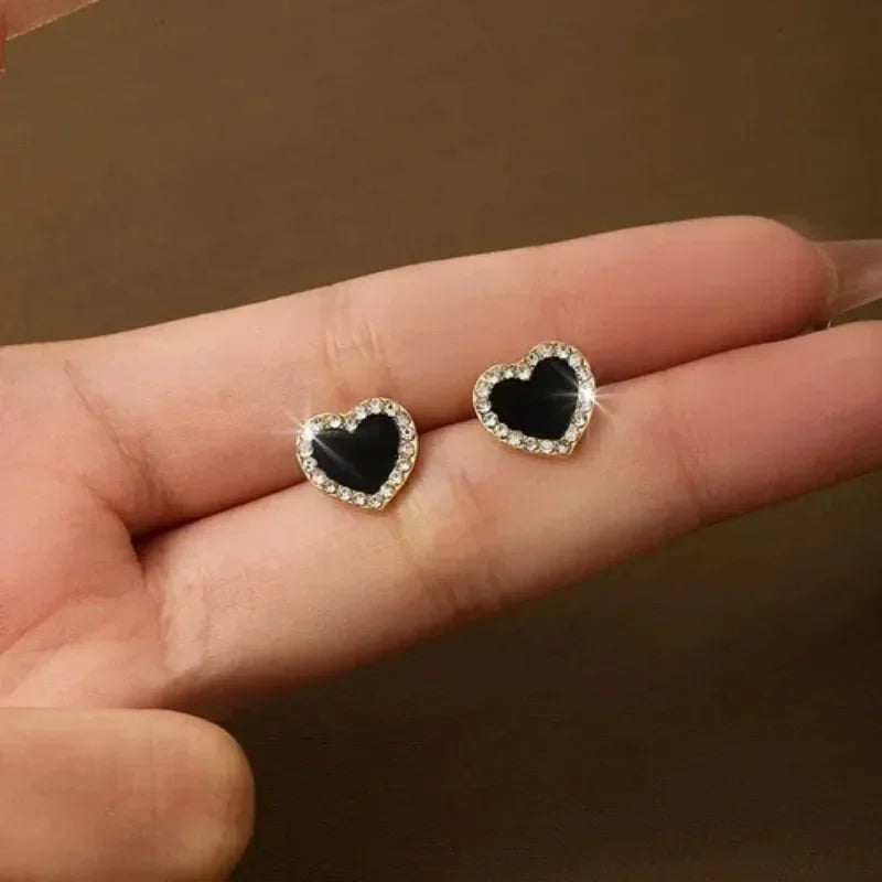 Minimalist Heart Stud Earrings – Multi Colors