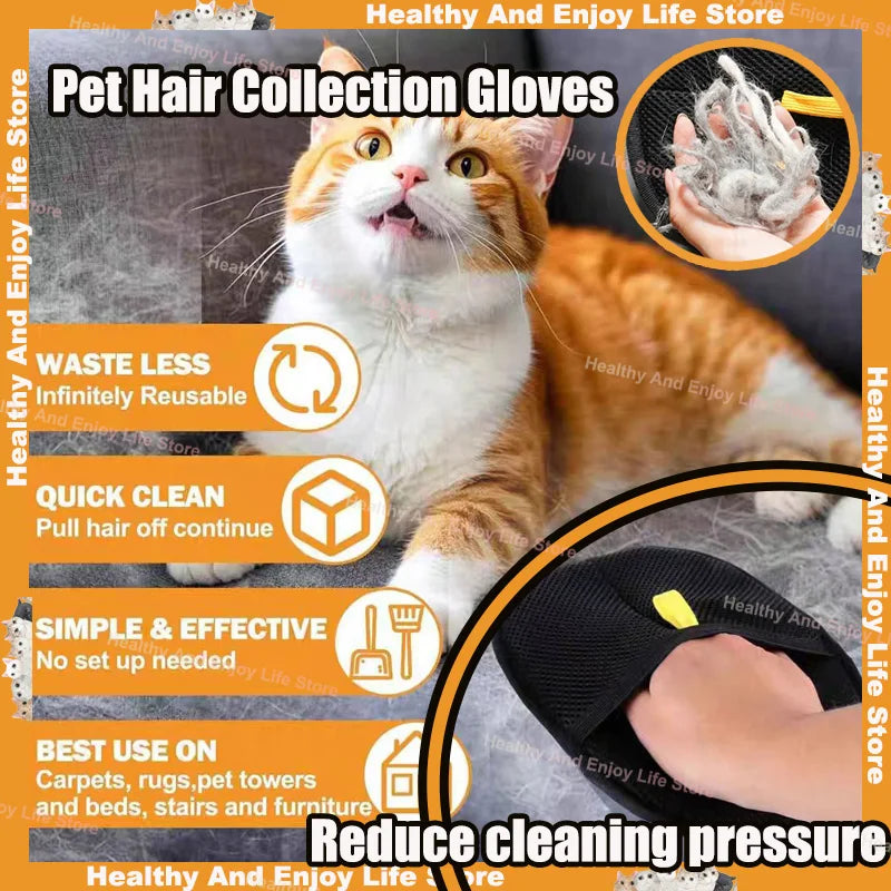 Pet Hair Removal Grooming Glove – Efficient Cleaning for Cats & Dogs