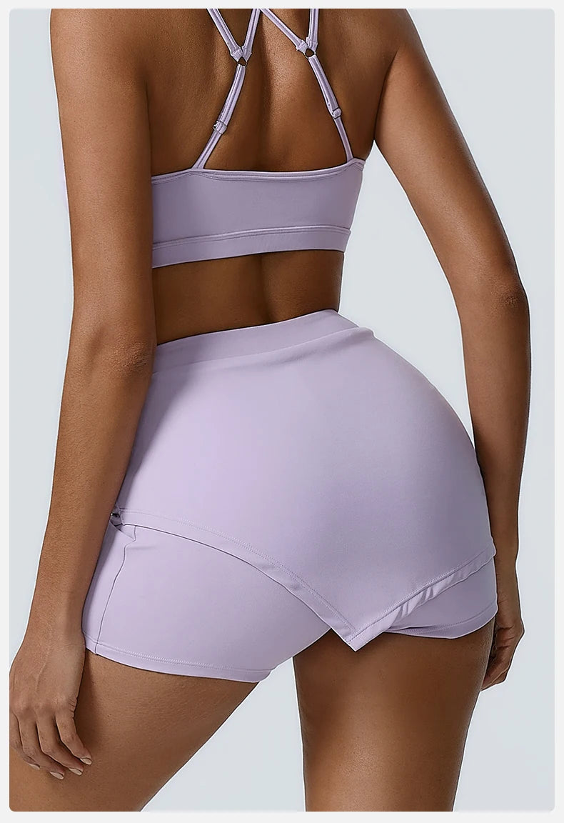 High-Waist Push-Up Sports Skirt Shorts – Multi Colors