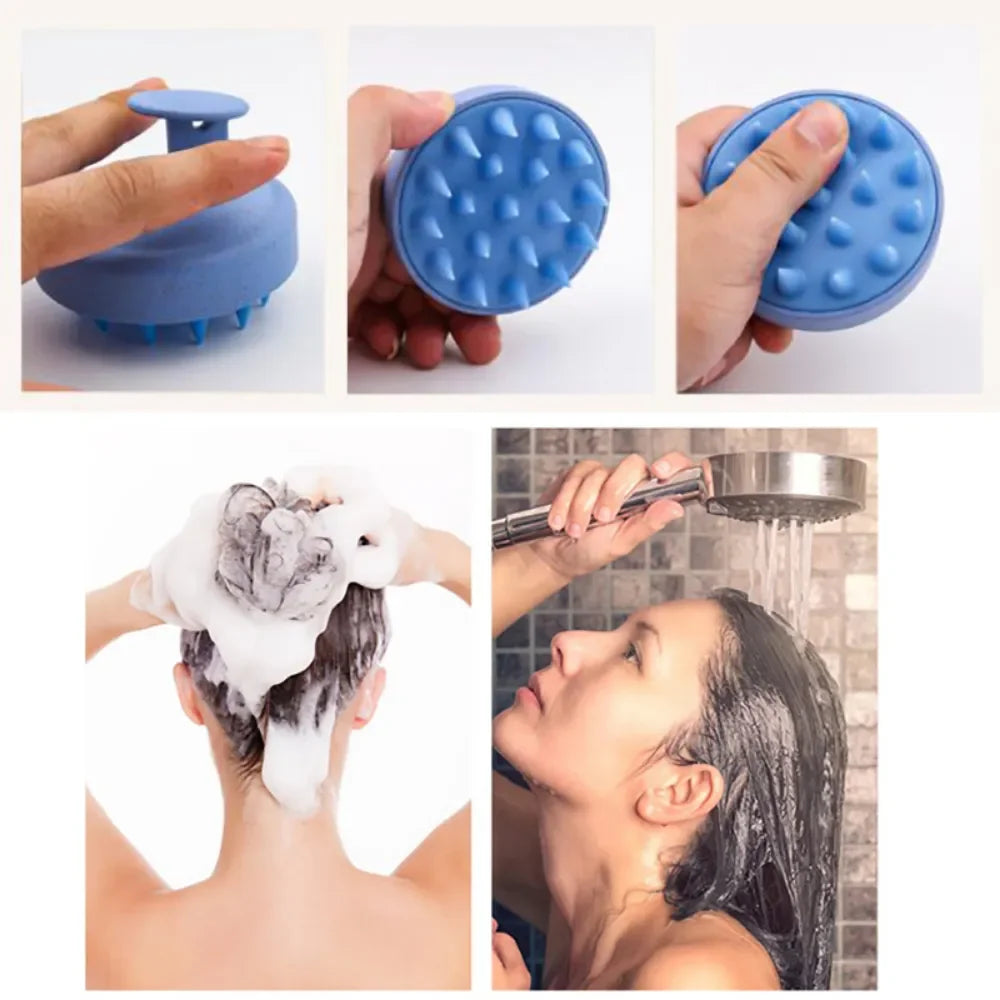 Silicone Scalp Massager Shampoo Brush – Hair Washing & Head Scrubber Tool