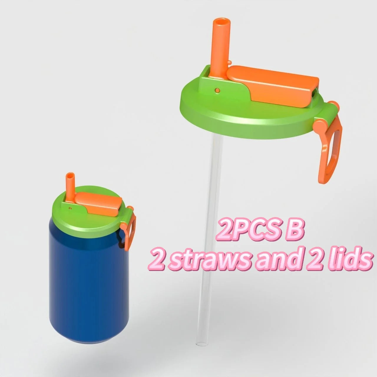 Reusable Soda Can Straw Lid – Leak-proof Cover with Built-in Straw