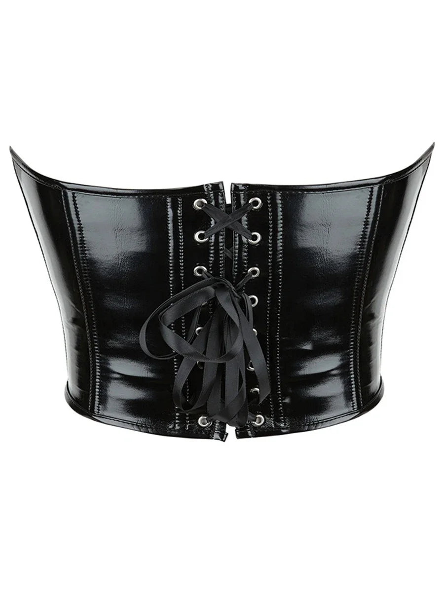 PU Leather Corset Bustier Top