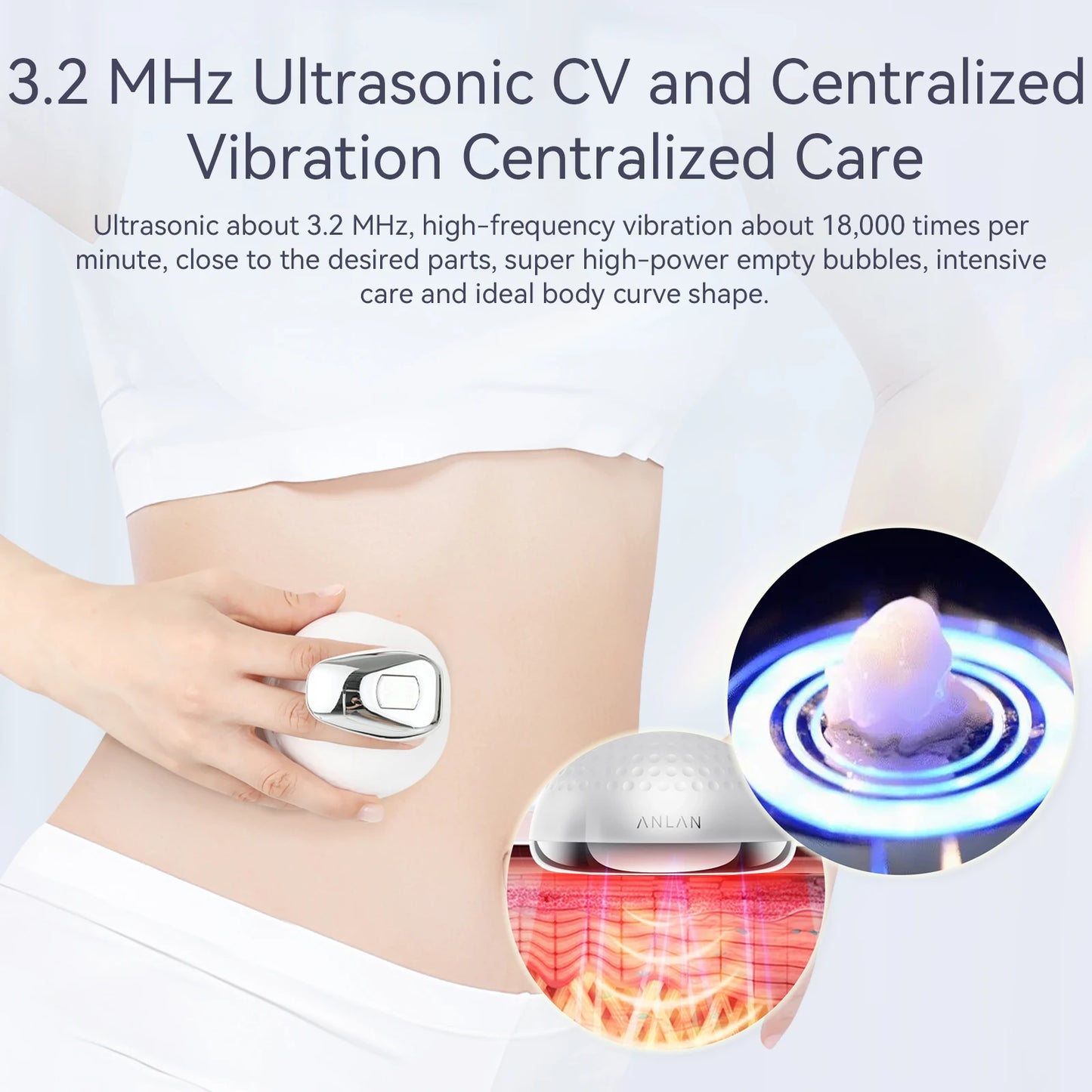 ANLAN RF Body Slimming Machine with EMS & Ultrasonic Fat Burner – Body Shaping & Weight Loss Massager