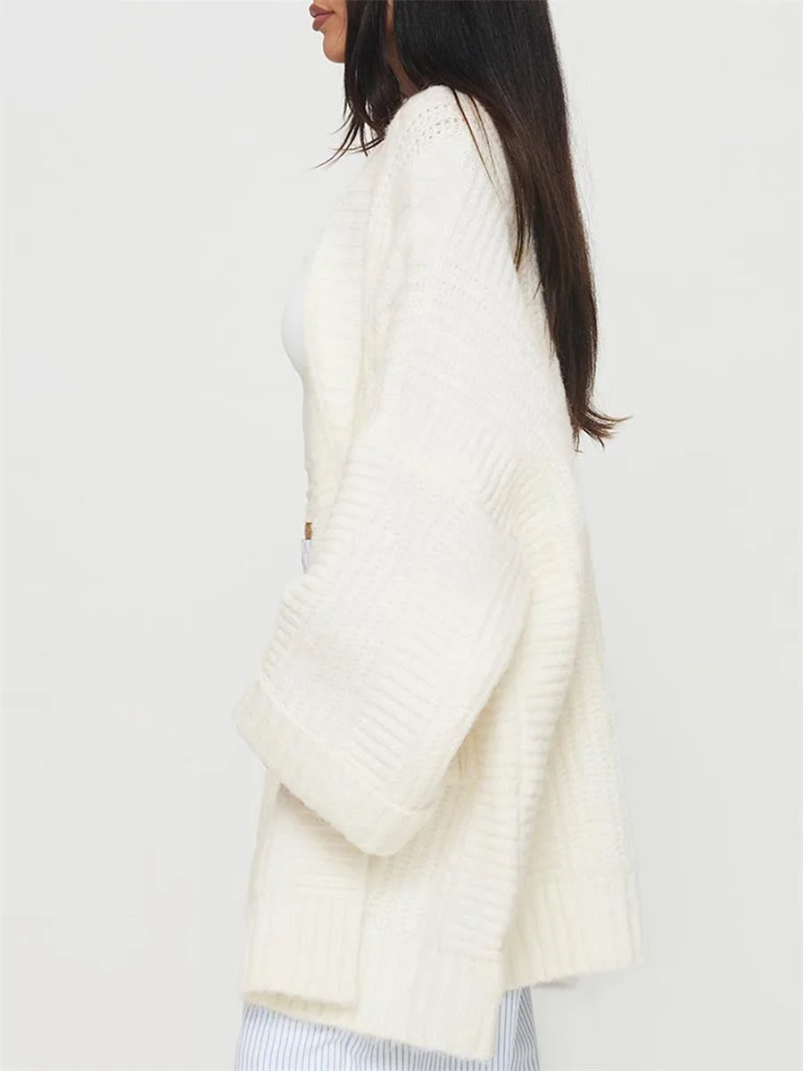 Chunky Cable Knit Open Front Cardigan