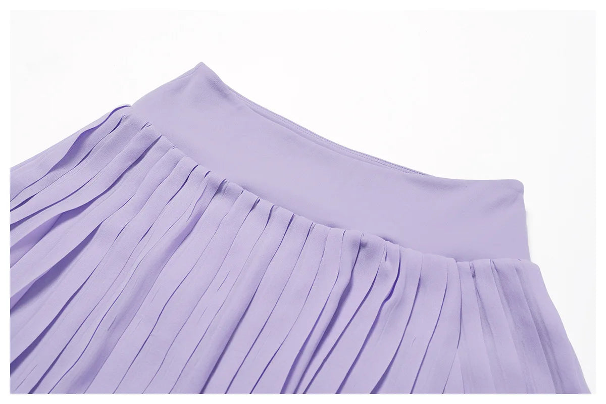 2-Piece Summer Yoga & Tennis Set – Crop Top & Pleated Skirt