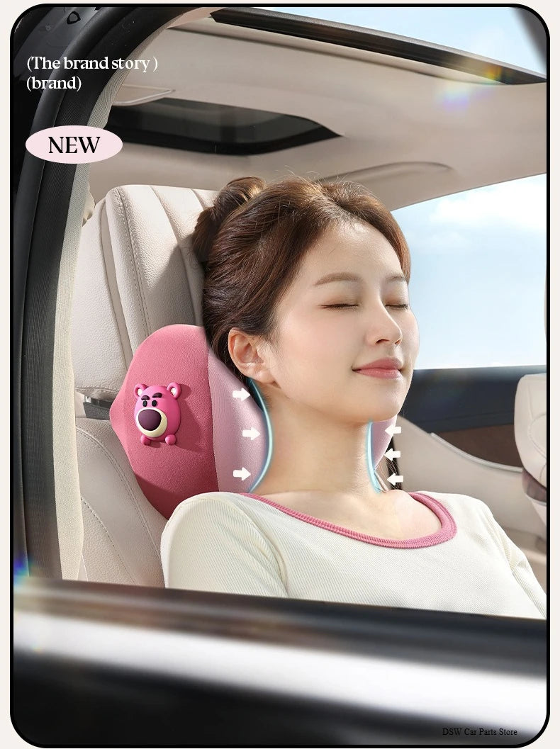 Cartoon Car Headrest Pillow – Cute Mickey & Minnie Neck Support