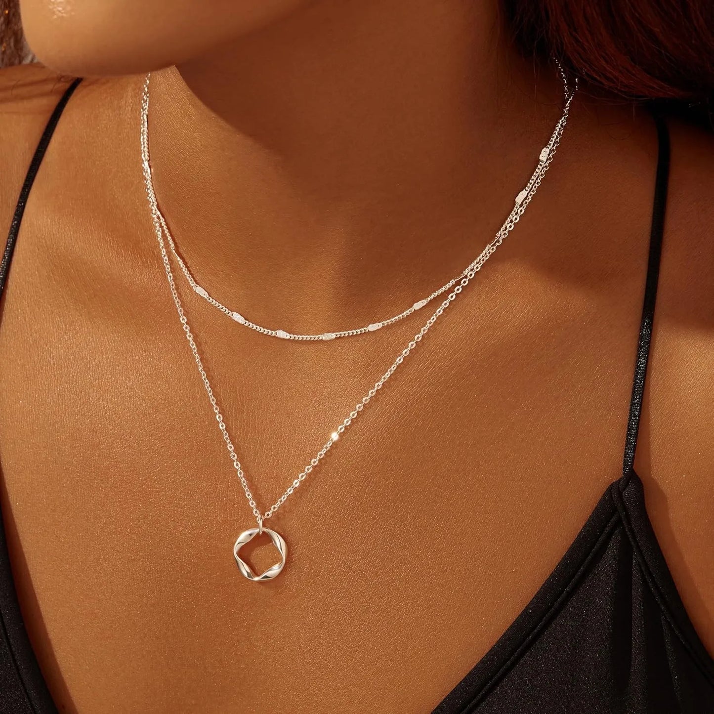 Layered Paperclip Chain Necklace – Gold & Silver