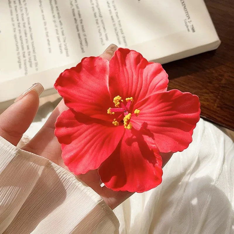 Hawaiian Flower Hair Clip – Plumeria/Hibiscus Summer Hair Accessory