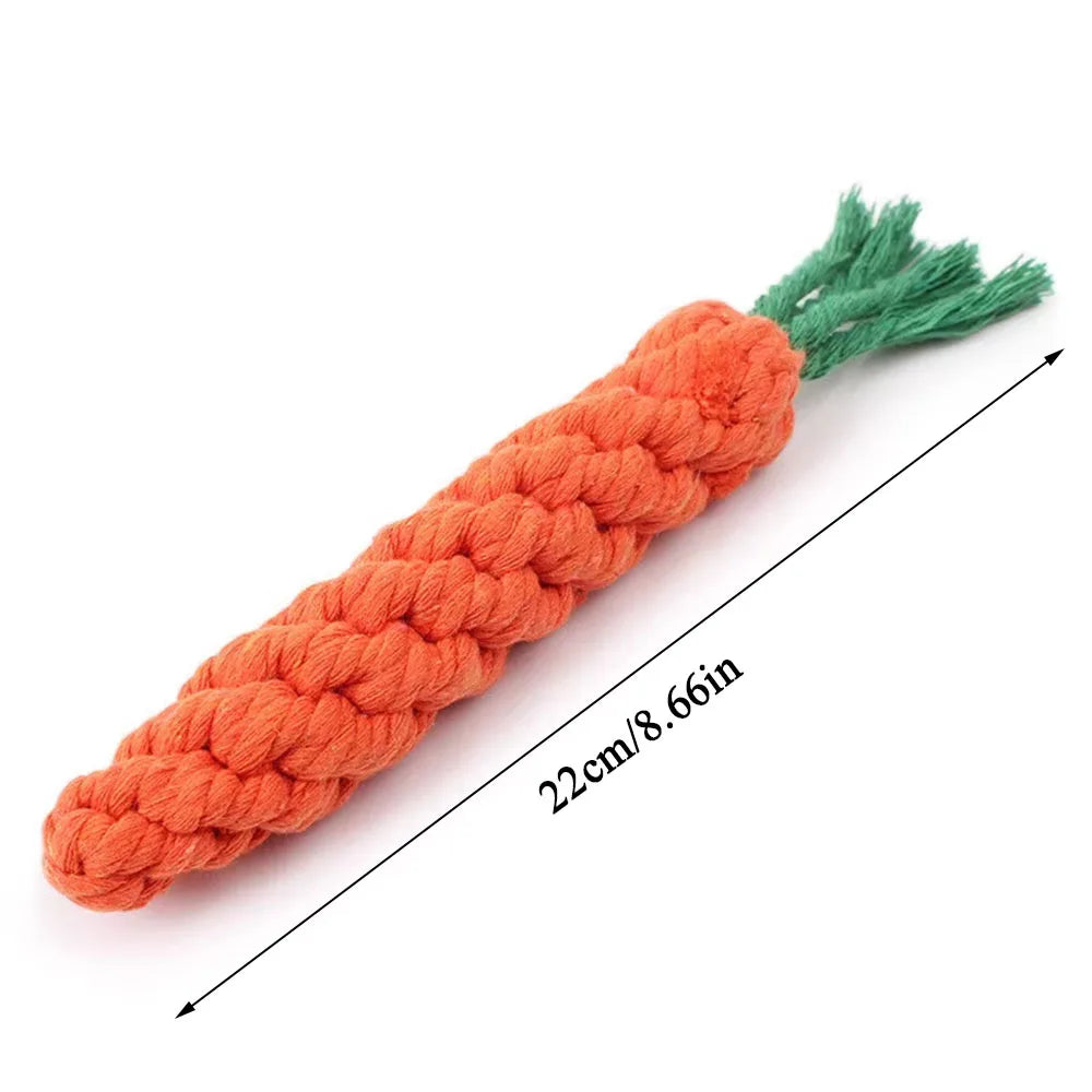 Cotton Rope Dog Chew Toy – Assorted Designs (Carrot, Bear, Rabbit & More)