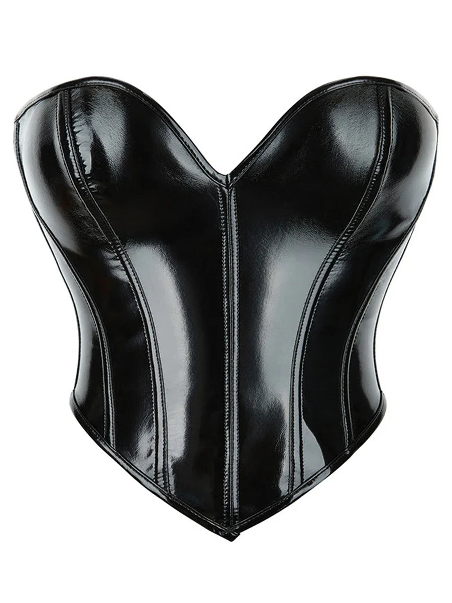 PU Leather Corset Bustier Top