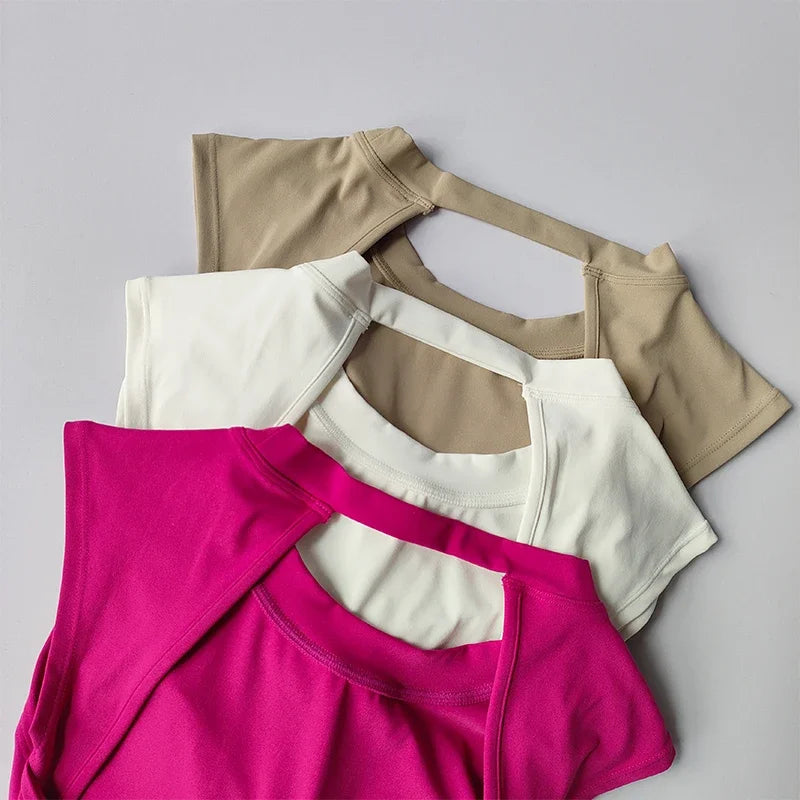 Women's Push-Up Sports Bra Top – Open Back Fitness Vest