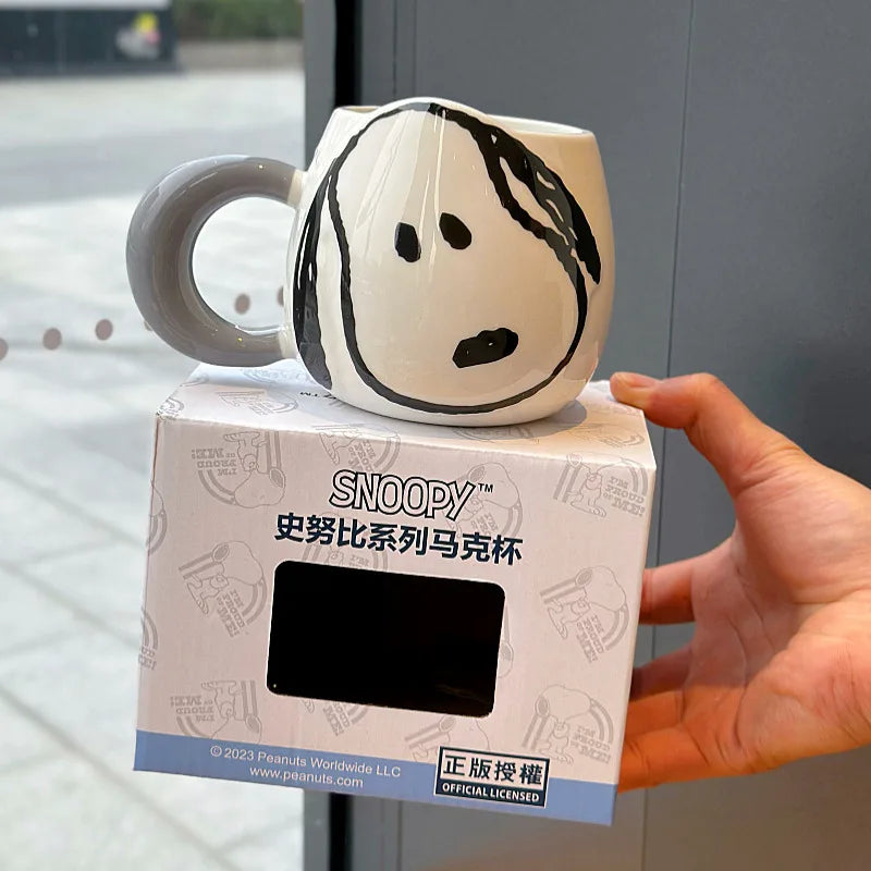Cute Cartoon Ceramic Mug – Large 500ml Snoopy Design (Without Spoon)