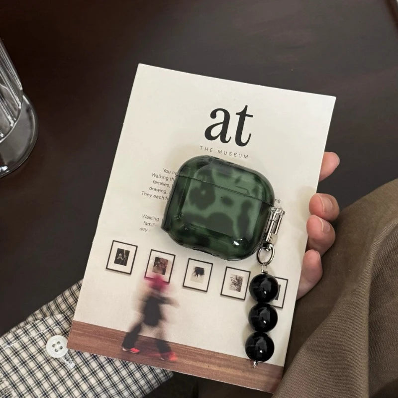 Translucent Green Amber AirPods Case – Unique Gem-Like Elegance