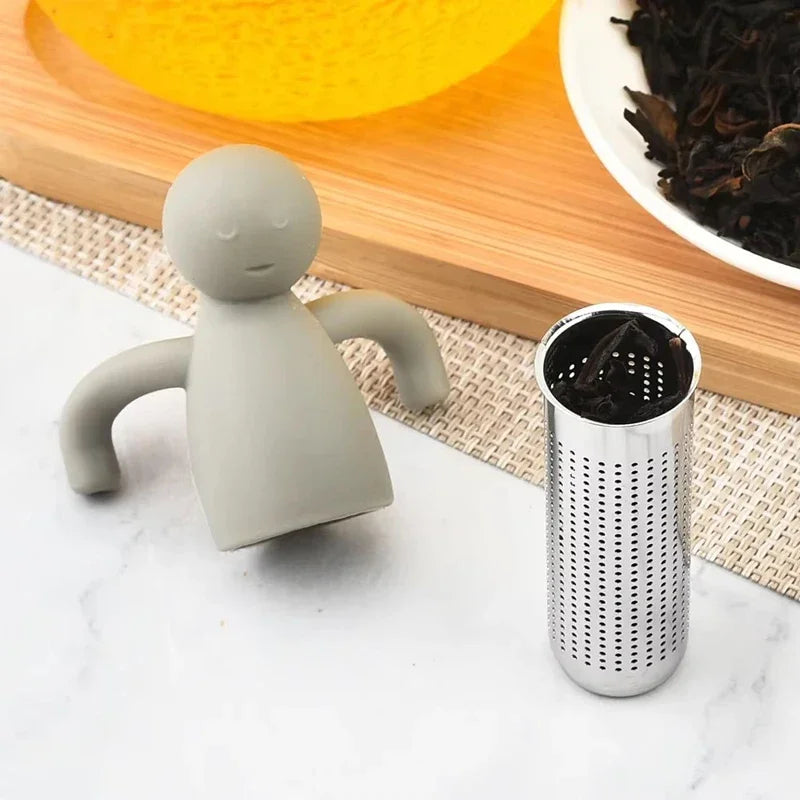 Funny Human-Shaped Tea Infuser – Silicone & Stainless Steel