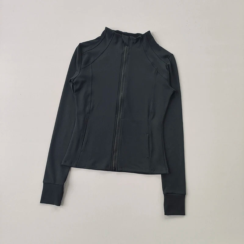 Women’s Slim Fit Zip-Up Sports Jacket – Yoga, Running, Gym Activewear