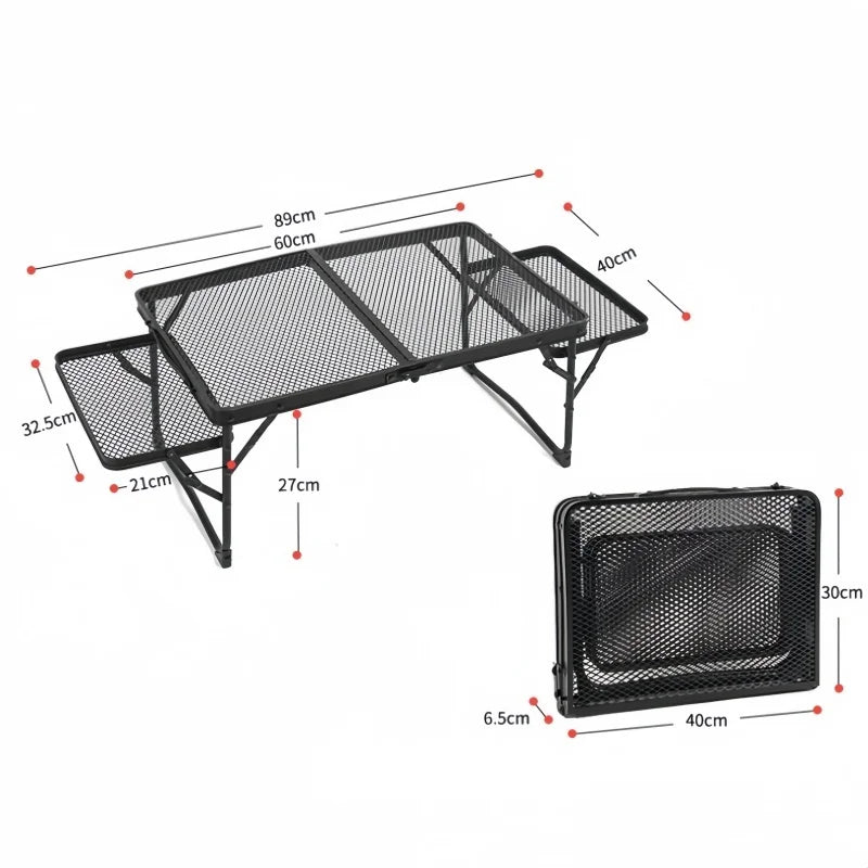 Portable Folding Camping Table – Lightweight Picnic & BBQ Mesh Table