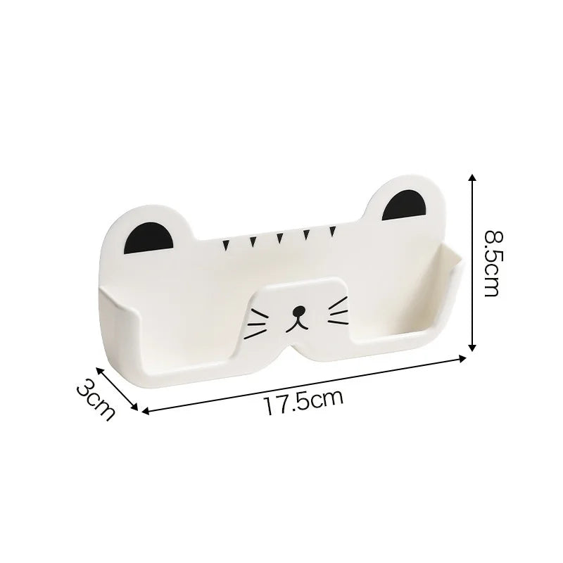 Wall-Mounted Cute Cat Glasses Holder