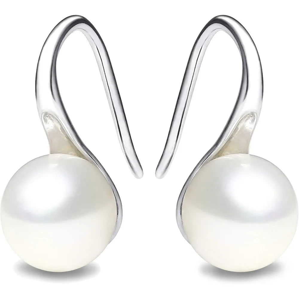 Classic Pearl Drop Earrings – Gold or Silver Plated