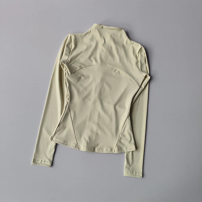 Women’s Slim Fit Zip-Up Sports Jacket – Yoga, Running, Gym Activewear