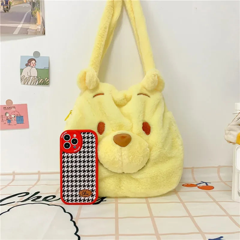 Disney Winnie The Pooh Cartoon Shoulder Bag – Cute Plush Handbag
