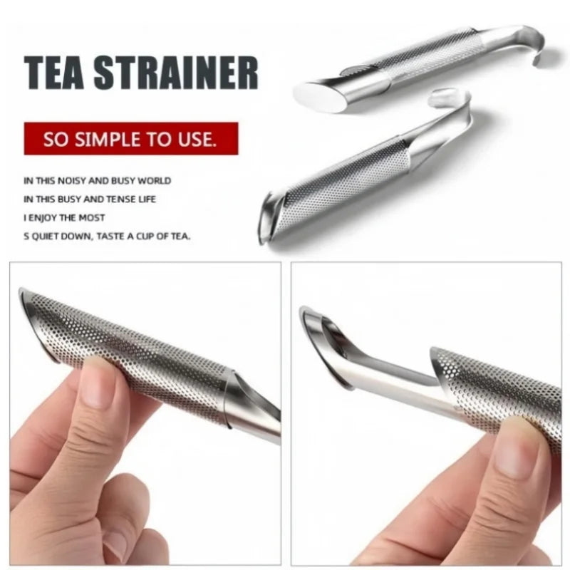 Stainless Steel Tea Infuser Pipe – Curved Handle Filter