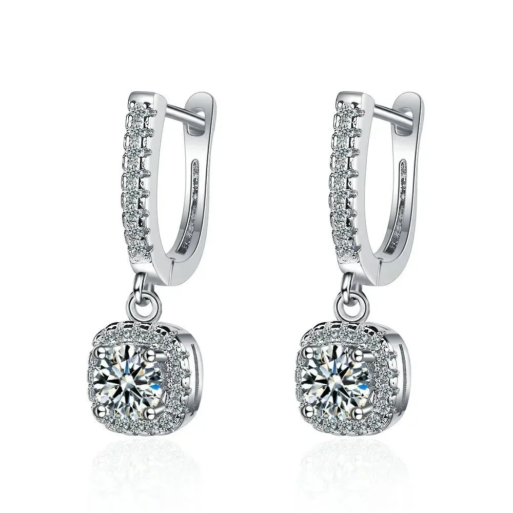 Elegant 2CT Moissanite Hoop Earrings – Silver or Gold Plated