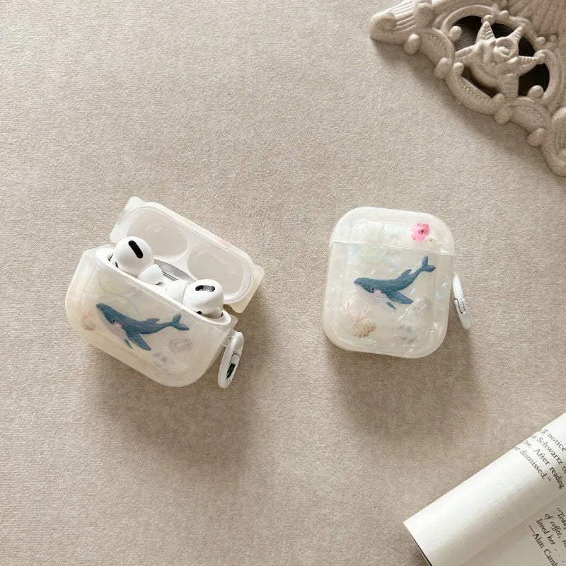 Whale & Shell AirPods Case – Ocean-Inspired Elegance